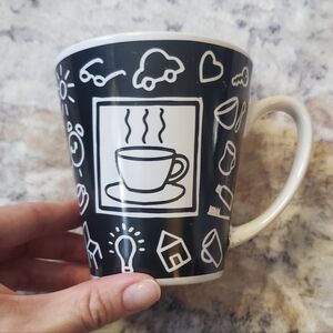 Single Signature Housewares "Rush Hour" Mug - 4" Tall - Black & White 12 oz